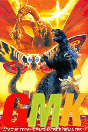 Poster de Godzilla, Mothra e King Ghidorah: Ataque Total de Monstros Gigantes (GMK)